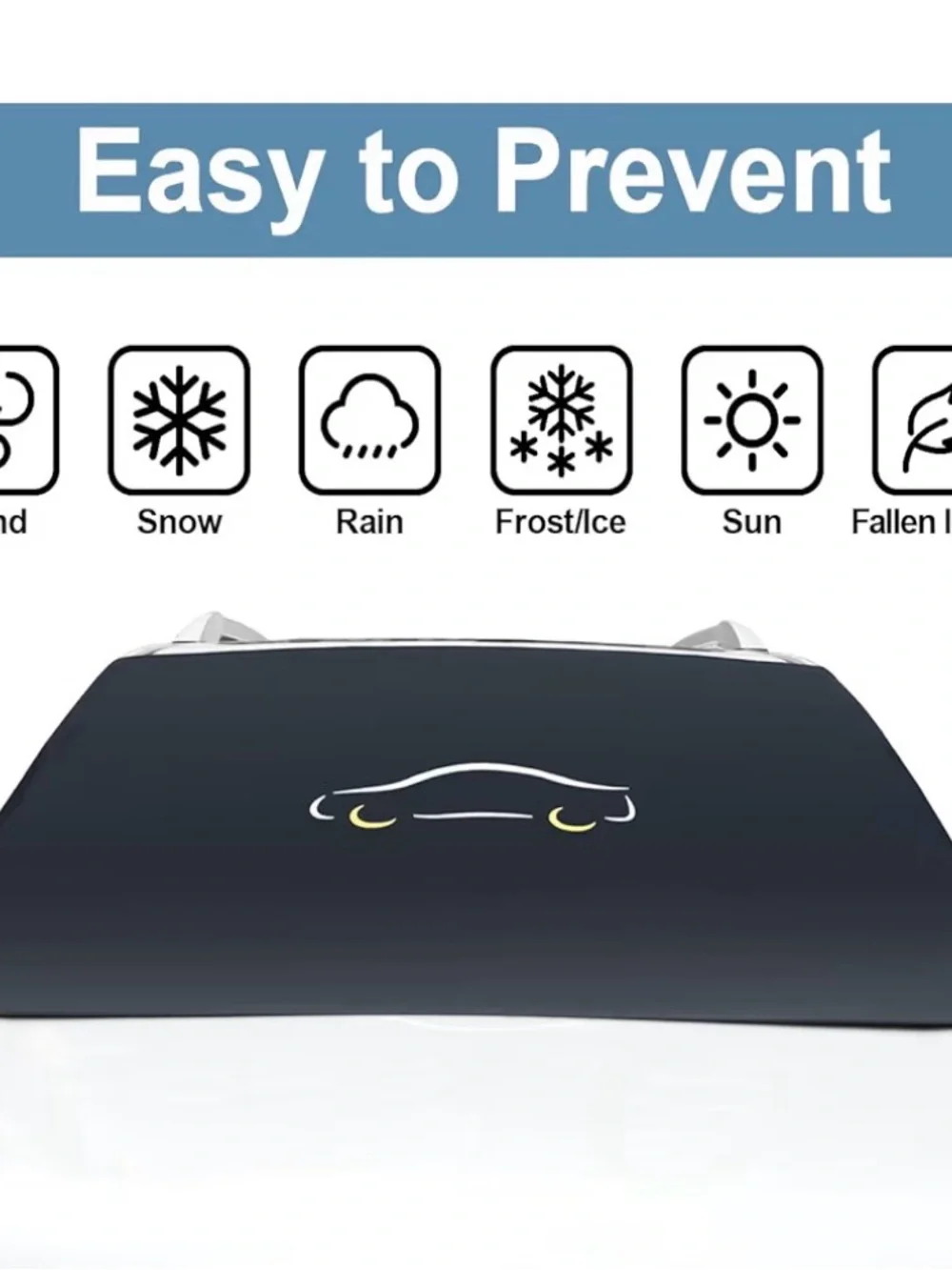 Windshield Cover for Ice and Snow, XL Size (Black)-600D Oxford Fabric